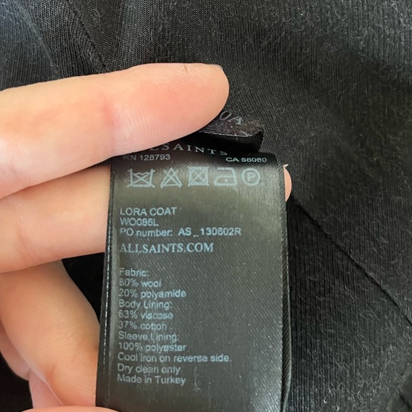 Allsaints asymmetrical wool jacket size 2. - Picture 3 of 4